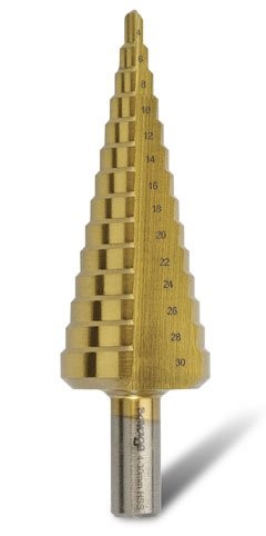 STEP DRILL 6- 20MM X 2MM TWIN FLUTE HSS TIN-CO 